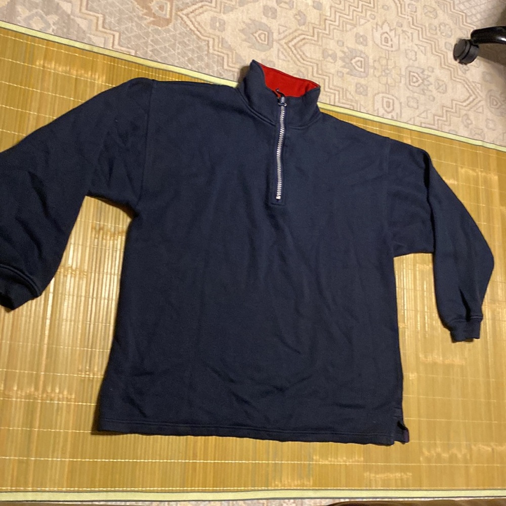 PJ MARK  QUARTER ZIP SWEATSHIRT SIZE XXL BLUE COLOR HAVE ONE TINY HOLE